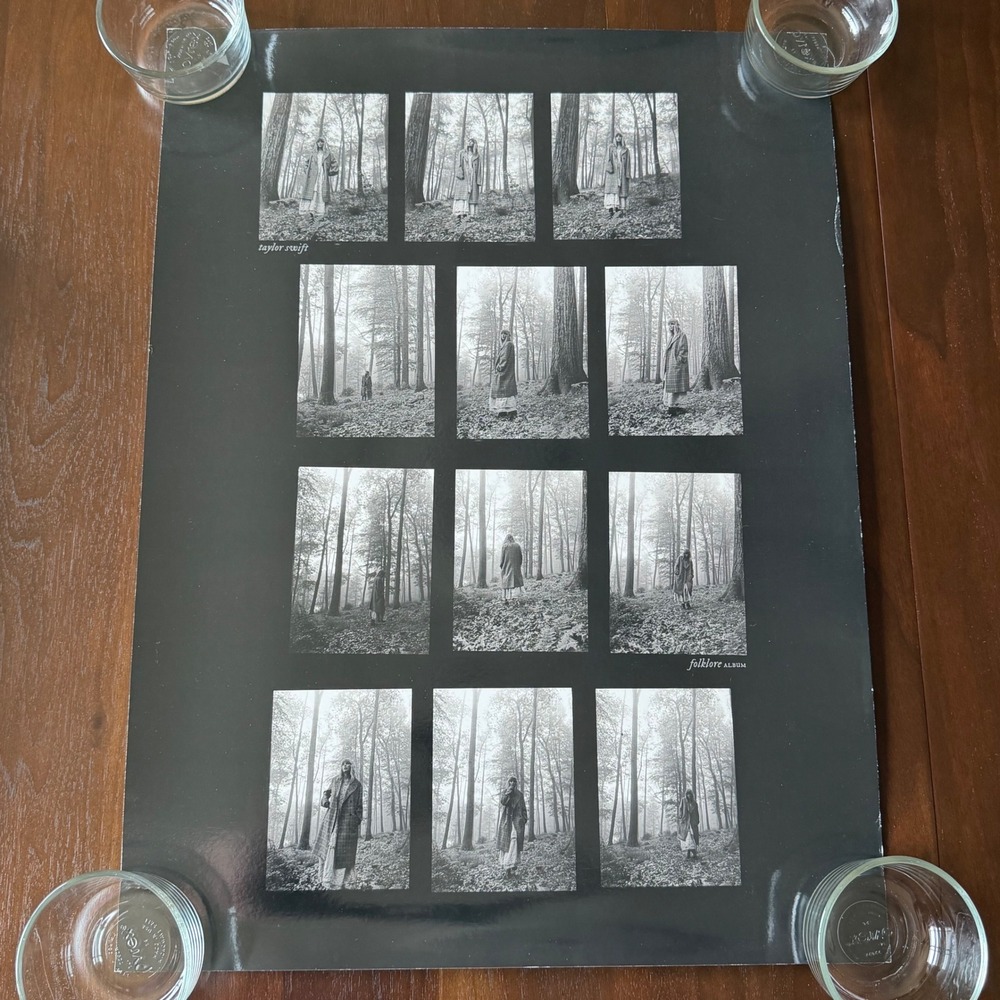Taylor Swift Folklore In The Trees Poster Lithograph Black White